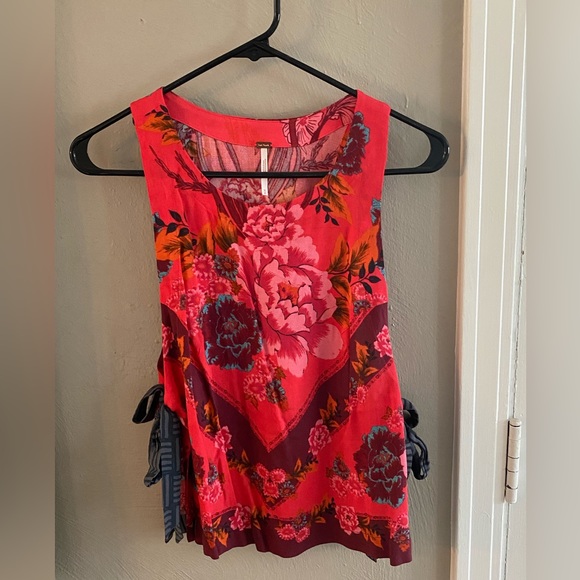 Free People This Sweet Love Floral Side Tie Tank - Picture 3 of 7